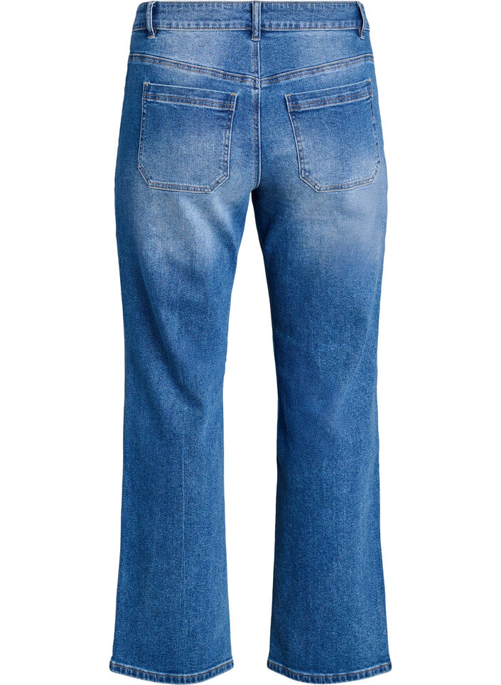 Jeans met zakken aan de voorkant en rechte pijpen, Blauw, Packshot image number 1