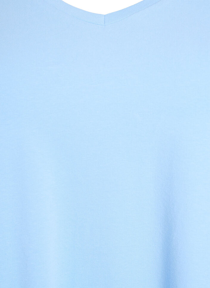 Effen basic katoenen T-shirt, Blauw, Packshot image number 2