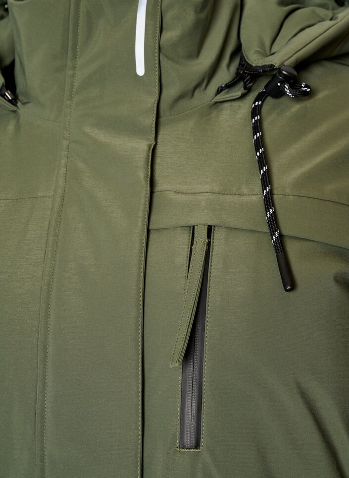 Parka d&eacute;perlante avec capuche et d&eacute;tails fonctionnels, Vert, Packshot image number 2