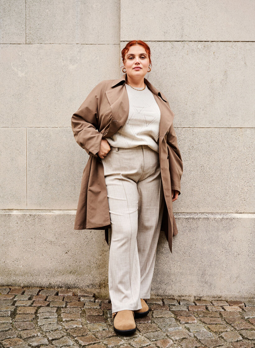 Trenchcoat met riem en split, Chocolate Chip, Image image number 0