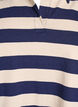 Poloshirt met lange mouwen en brede strepen, Blauw, Packshot image number 2