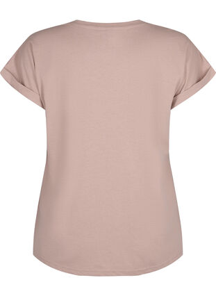 T-shirt met korte mouwen van katoenmix, Desert Khaki, Packshot image number 1