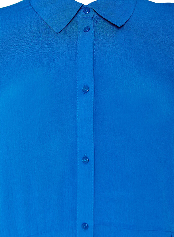 Robe chemise mi-longue &agrave; manches courtes, Bleu, Packshot image number 2
