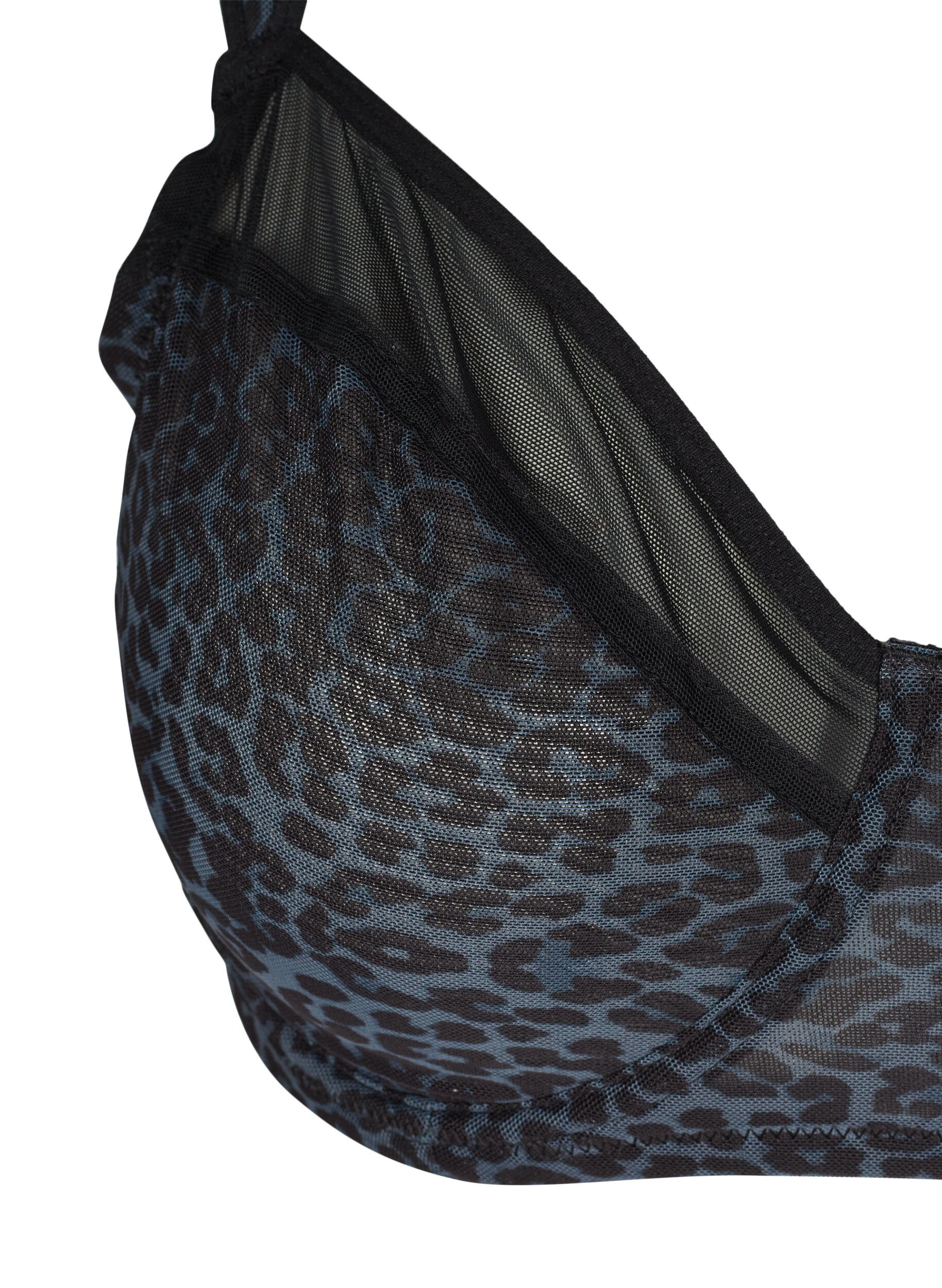ZizziBh met bloemenprint en mesh, Grey Leopard, Packshot image number 2