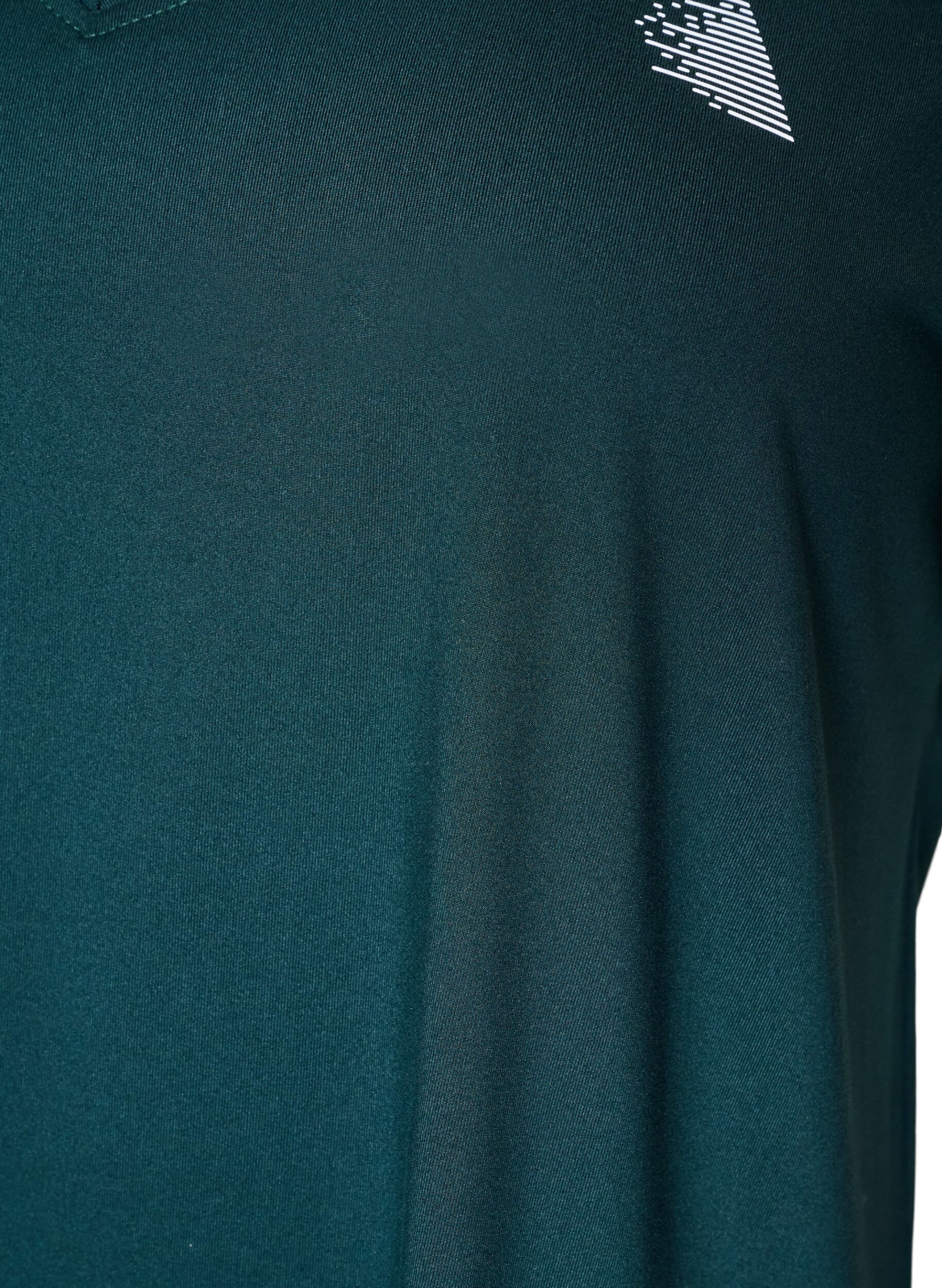 ZizziLosvallend trainings-T-shirt met V-hals, Groen, Packshot image number 2