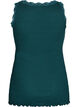 Top met kanten rand, Groen, Packshot image number 1