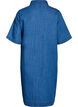 Denimjurk met knoopsluiting en strikdetail, Blauw, Packshot image number 1