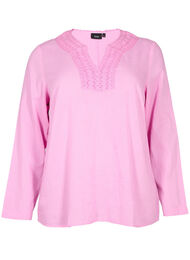 Blouse en coton avec détails en crochet, Begonia Pink, Packshot