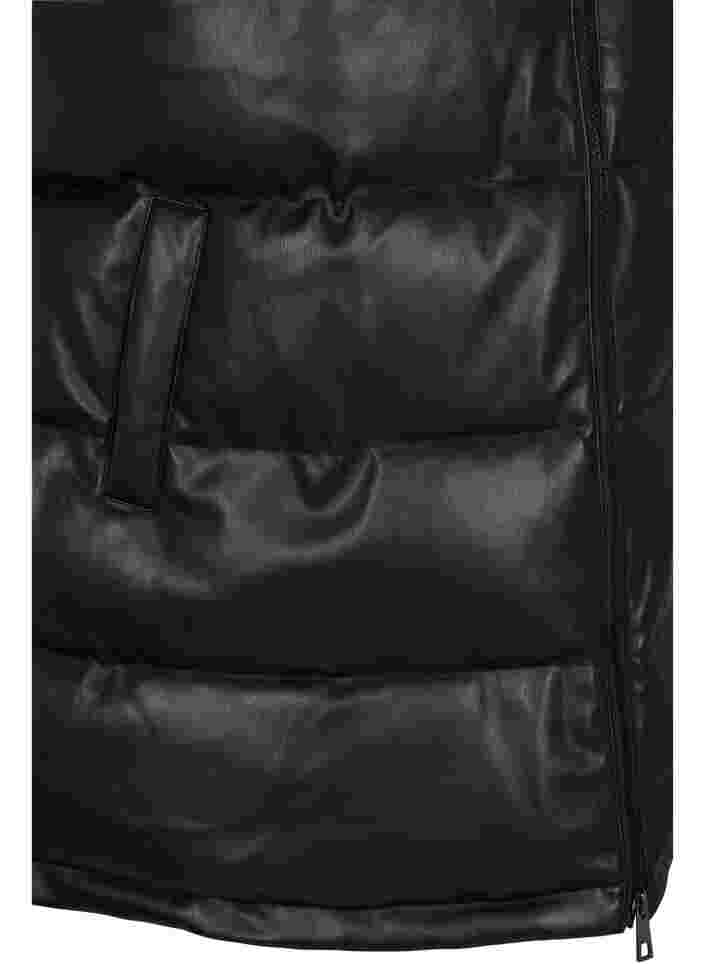 Doudoune ultra légère en simili-cuir, Black, Packshot image number 3