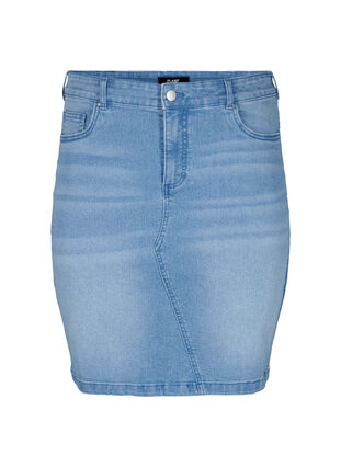 FLASH - Jupe en jean moulante, Light Blue Denim, Packshot image number 0