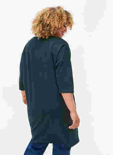 Gemêleerde jurk met 3/4 mouwen en v-hals, Ponderosa Mel., Model image number 1