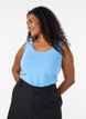Haut basic uni en coton, Bleu Clair, Model image number 0