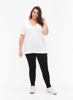 	 FLASH - 2-pack v-hals t-shirts, White/Black, Model image number 2