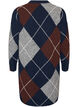 Gebreide jurk met groot ruitpatroon, Blauw, Packshot image number 1