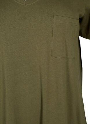 Robe en coton à manches courtes avec fente, Ivy Green, Packshot image number 2