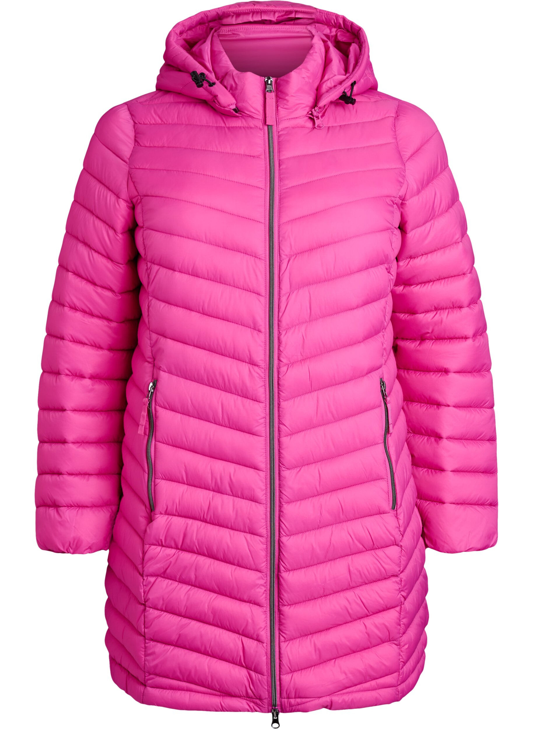 ZizziLichtgewicht jas met zakken en een afneembare capuchon, Roze, Packshot image number 0