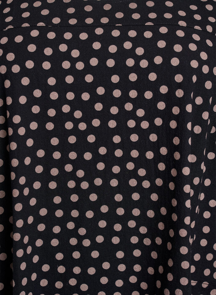 Katoenen jurk met korte mouwen en print, Bruin, Packshot image number 2