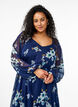 Chiffon feestjurk met lange mouwen, Blauw, Model image number 3