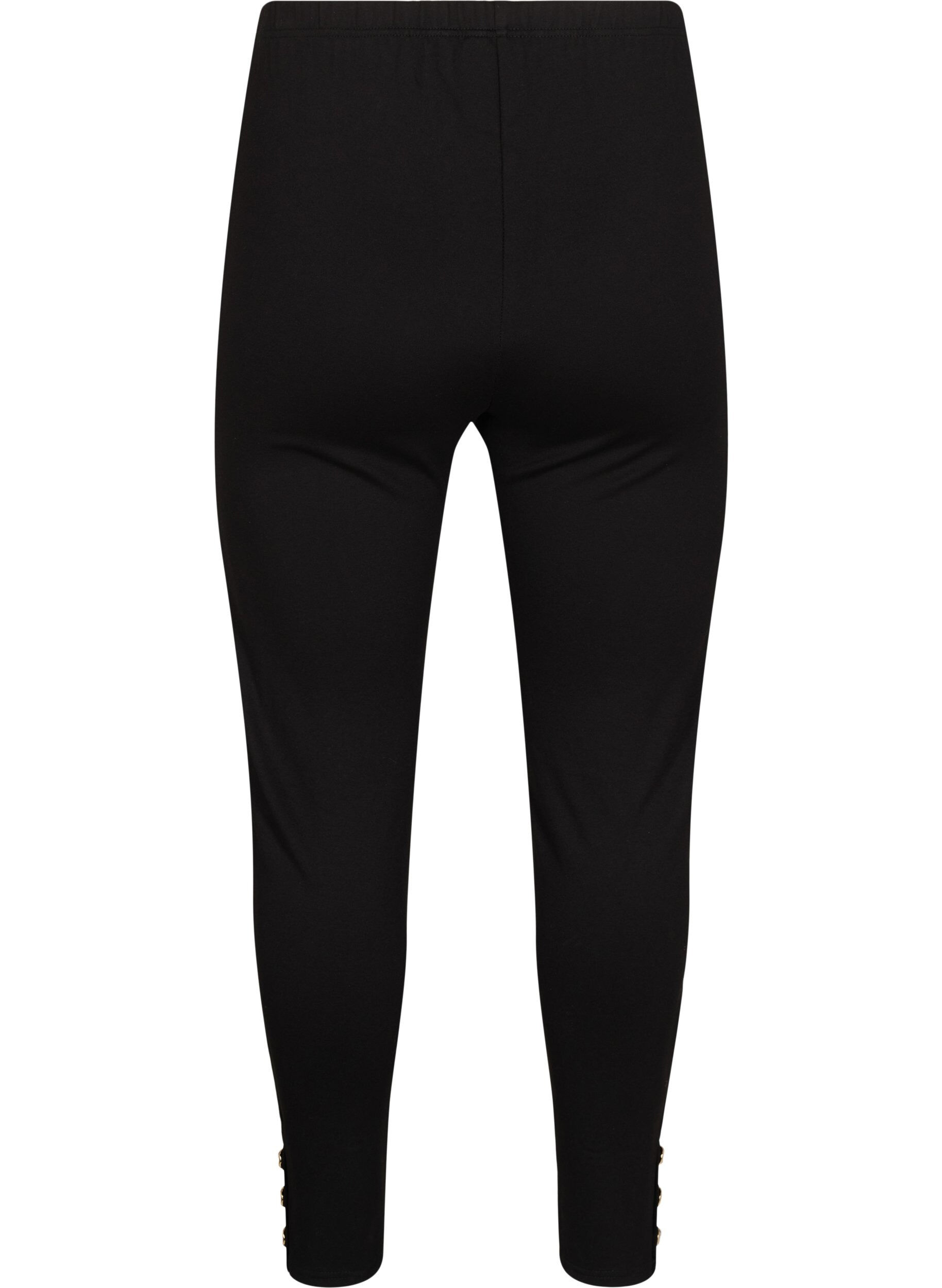 Zizzi Le leggings en viscose avec des d&eacute;tails de bouton, Noir, Packshot image number 1