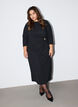 Robe en jersey avec drap&eacute; et boucle d&eacute;corative, Noir, Model image number 0