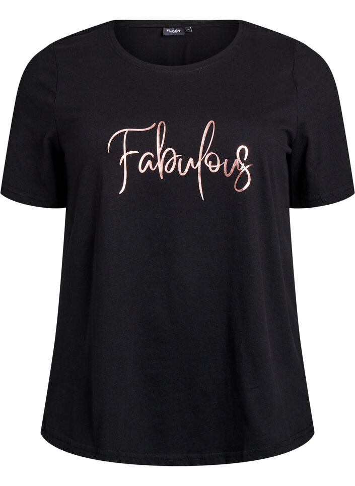 T-shirt met print, Zwart, Packshot image number 0