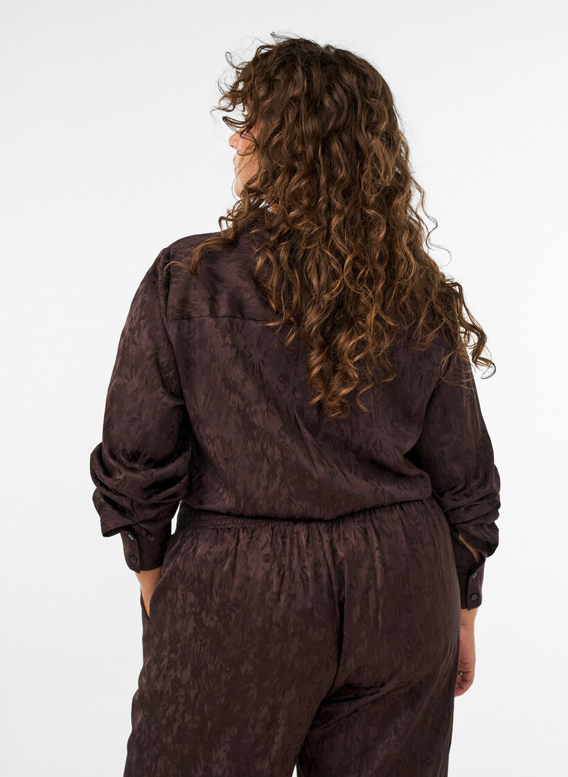 Chemise &agrave; motif cachemire ton sur ton, Marron, Model image number 2