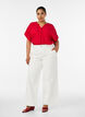 Viscose blouse met knoopjes en textuur, Rood, Model image number 1