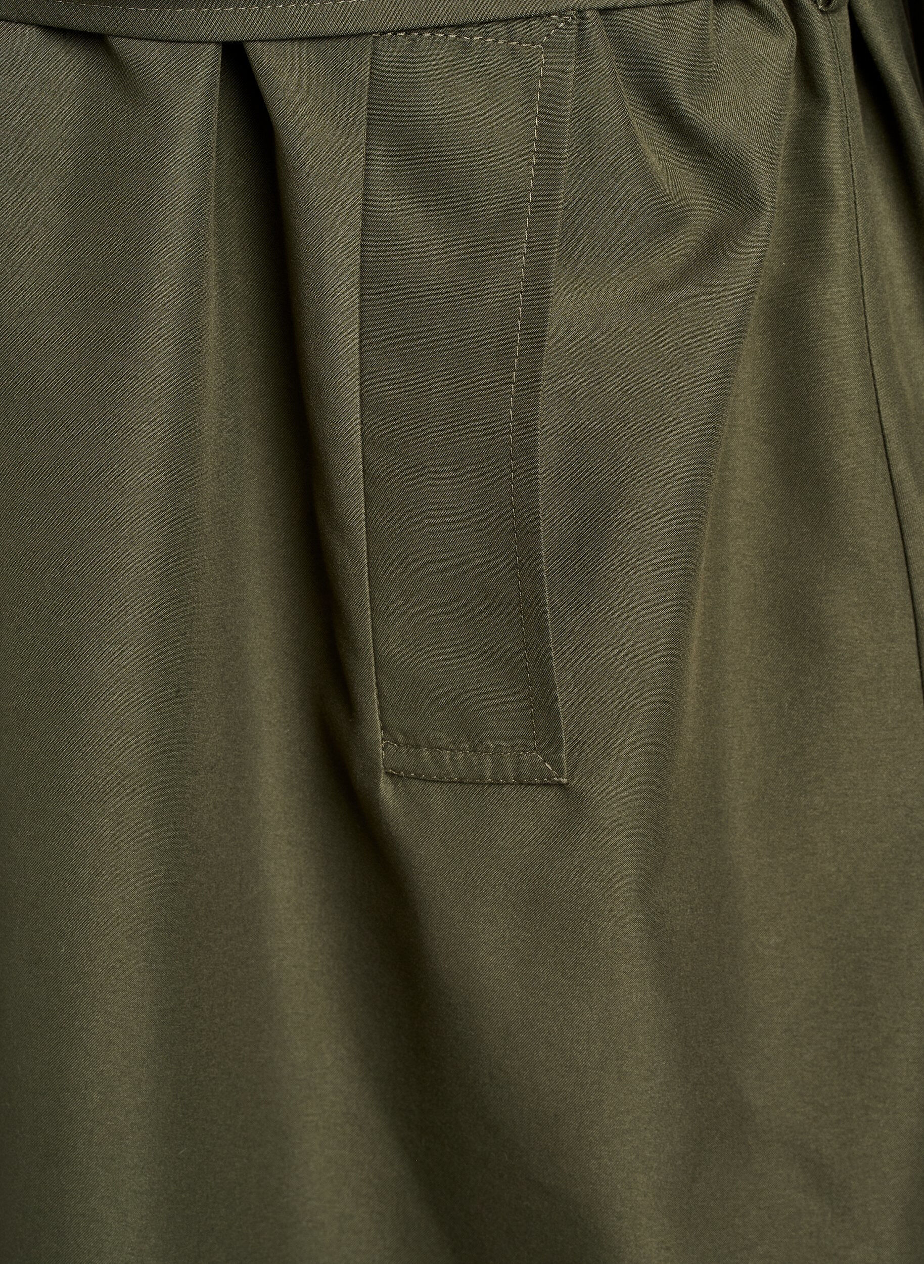 ZizziLange trenchcoat met borduursels, Groen, Packshot image number 3