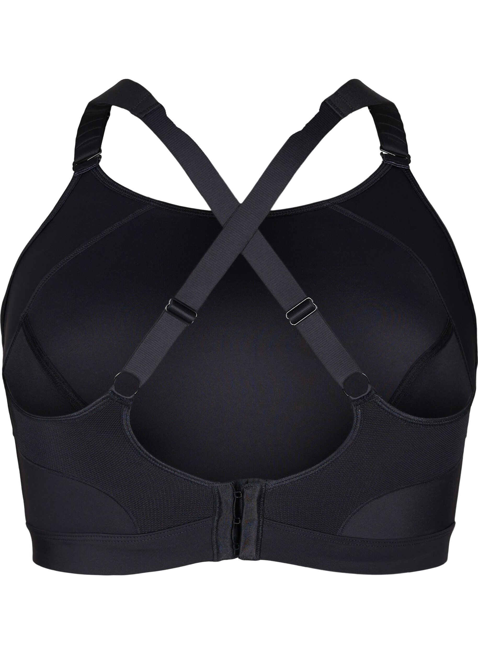 Zizzi CORE, SUPER HIGH, SPORTS BRA - Brassi&egrave;re de sport avec bretelles r&eacute;glables, Black, Packshot image number 1