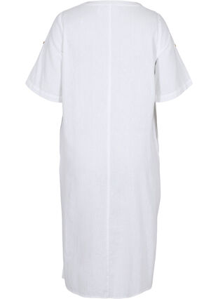 Robe chemise longue à manches courtes, White, Packshot image number 1