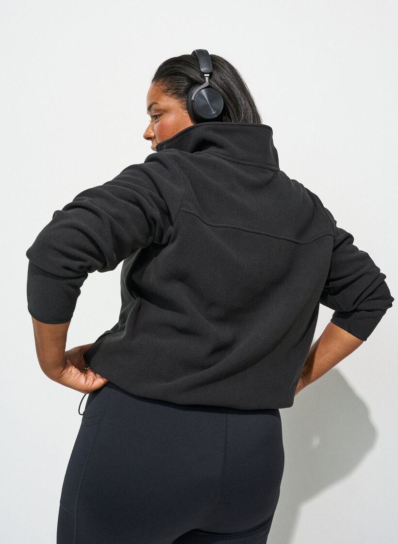 Veste en polaire avec poches, Noir, Model image number 2