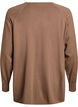 Breigoed blouse met ronde hals en gebreid patroon, Bruin, Packshot image number 1