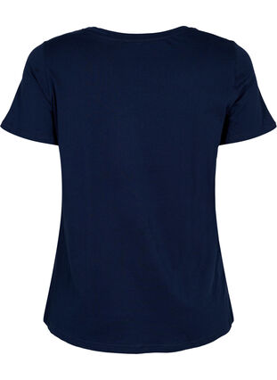 T-shirt en coton avec texte imprimé, Navy Blazer, Packshot image number 1