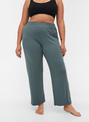 Pantalon ample en matière côtelée, Balsam Green, Model image number 2