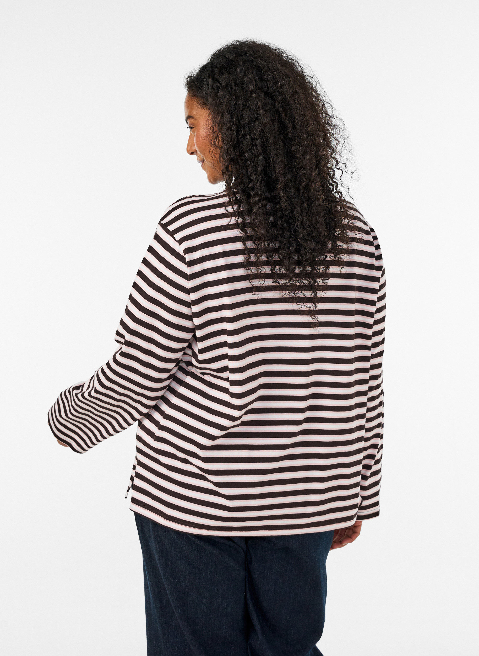ZizziBasic T-shirt met lange mouwen, Roze, Model image number 2