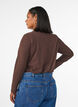 Basic jerseyblouse met lange mouwen, Bruin, Model image number 2