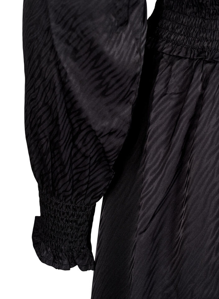 Korte jurk met smockdetails, Zwart, Packshot image number 3