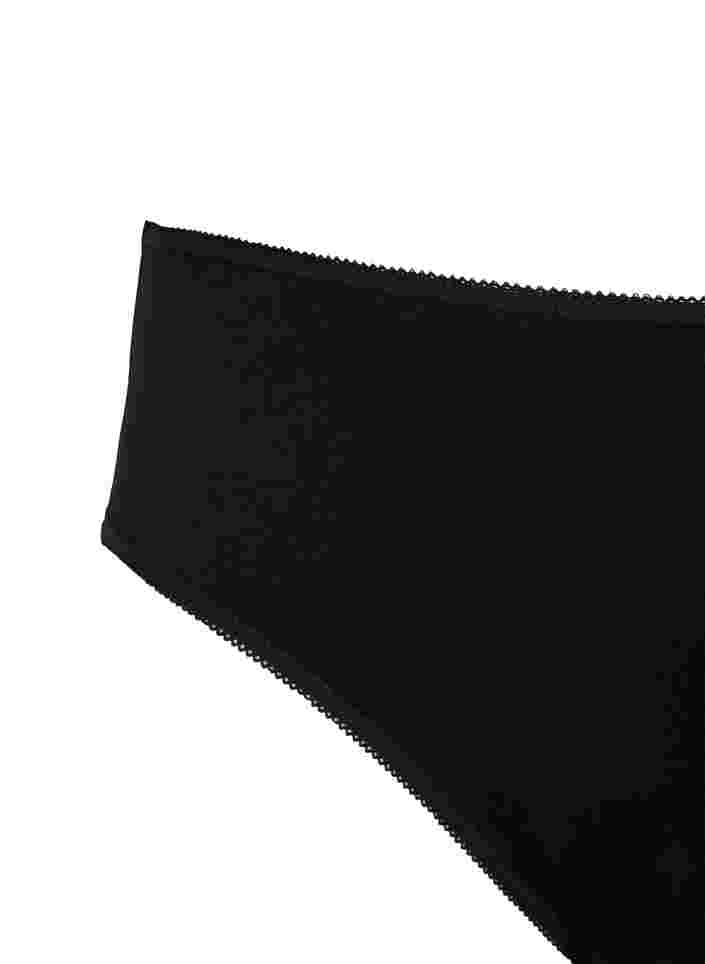 3-pack katoenen slip met normale taille, Black, Packshot image number 2