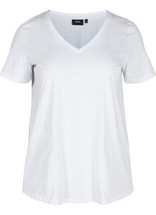 Set van 2 basic katoenen t-shirts, Bright White, Packshot image number 2