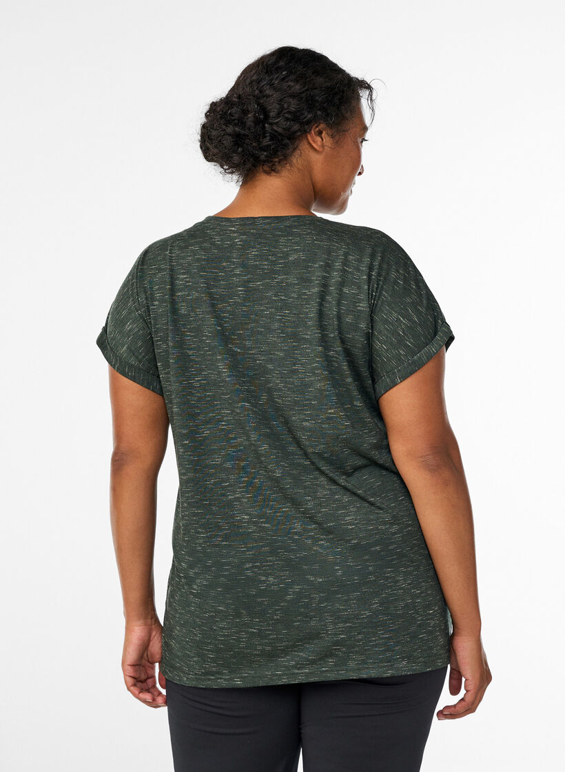 T-shirt d'entra&icirc;nement ample &agrave; manches courtes, Vert Kaki, Model image number 2