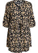 Robe courte avec manches 3/4 et motif, Noir, Packshot image number 0