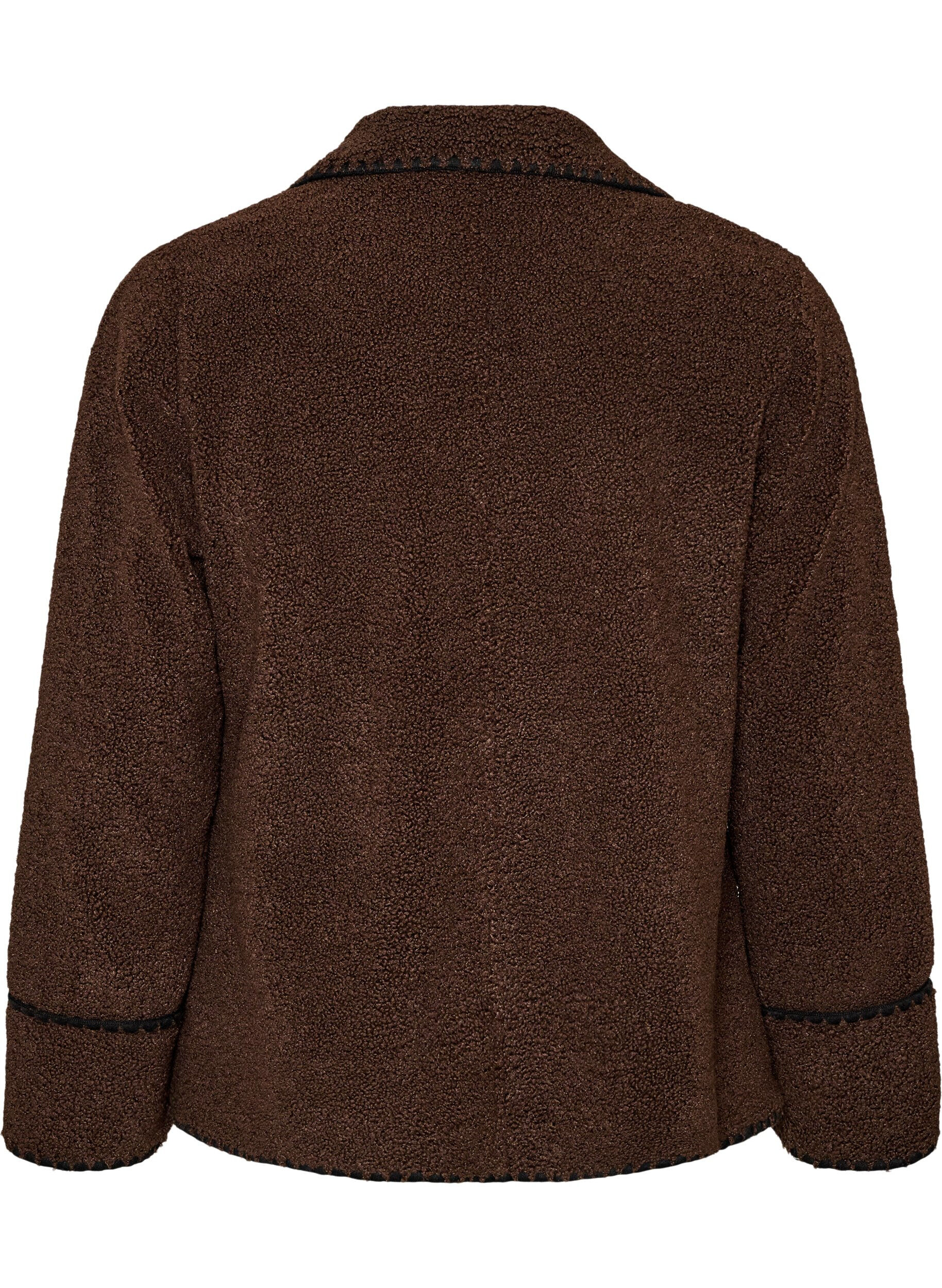 ZizziVeste teddy avec d&eacute;tails contrastants, Marron, Packshot image number 1