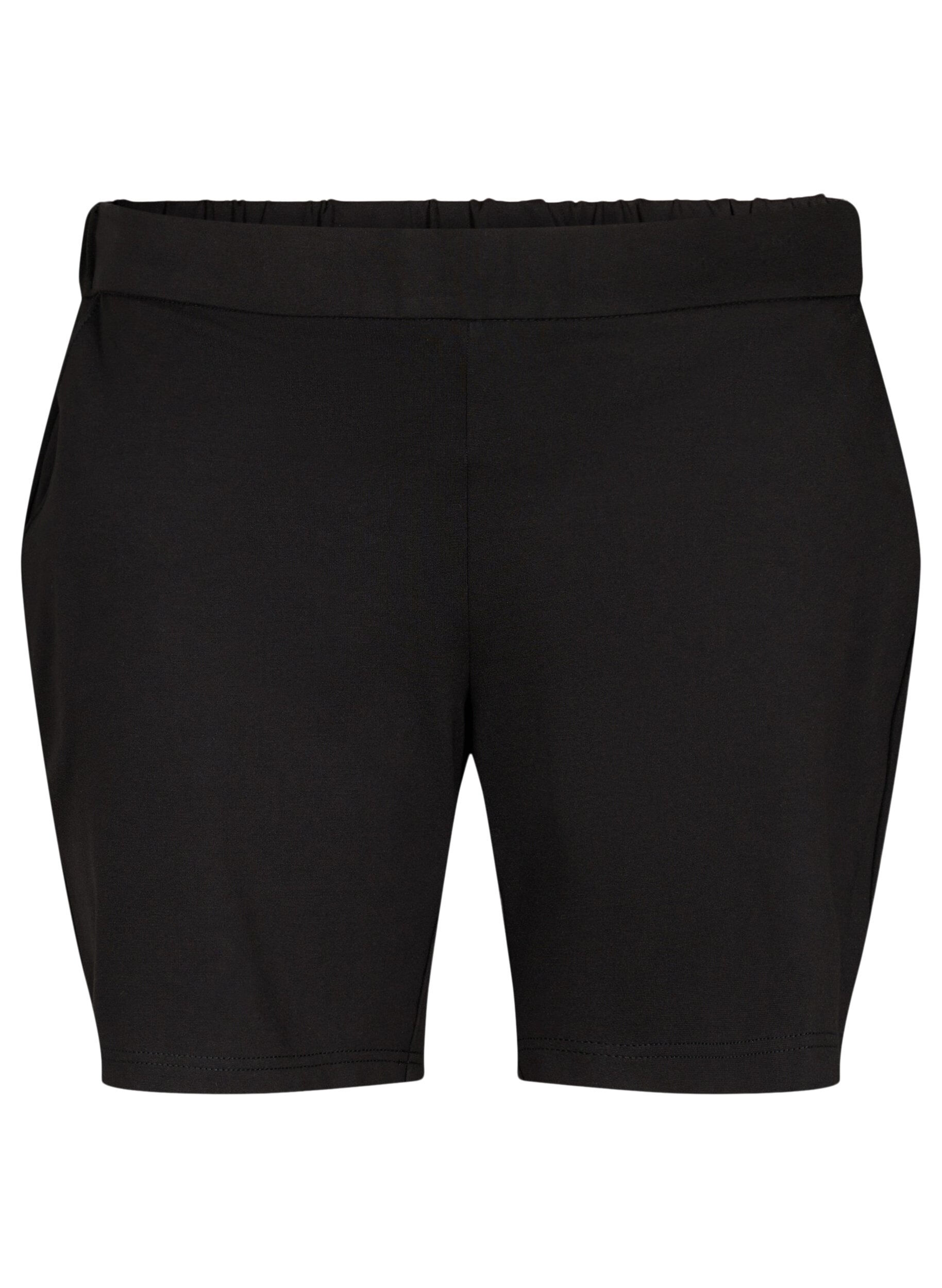 ZizziMaddison korte broek met normale pasvorm, Black, Packshot image number 0
