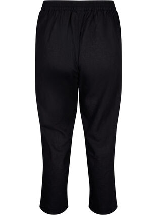Pantalon ample en lin et coton mélangés, Black, Packshot image number 1