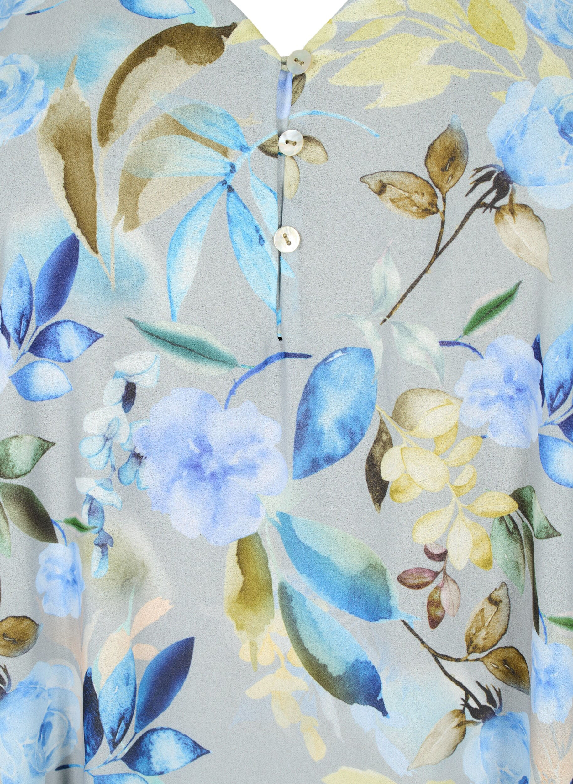 ZizziGebloemde feestblouse met korte mouwen, Wrought Iron AOP, Packshot image number 2