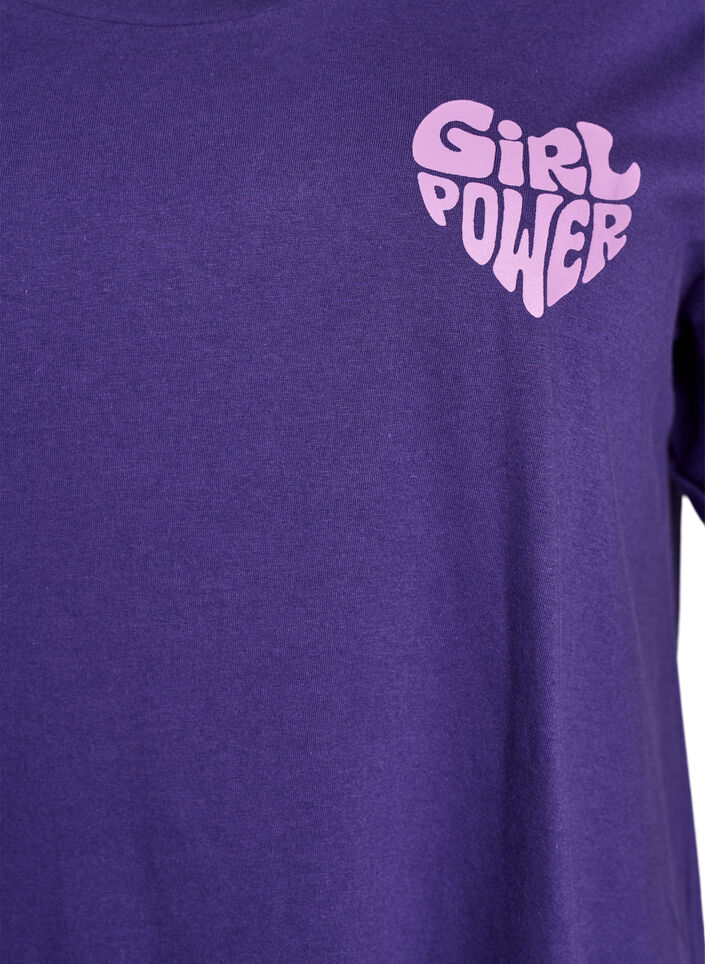 Chemise de nuit &agrave; manches courtes en coton biologique, Violet, Packshot image number 2