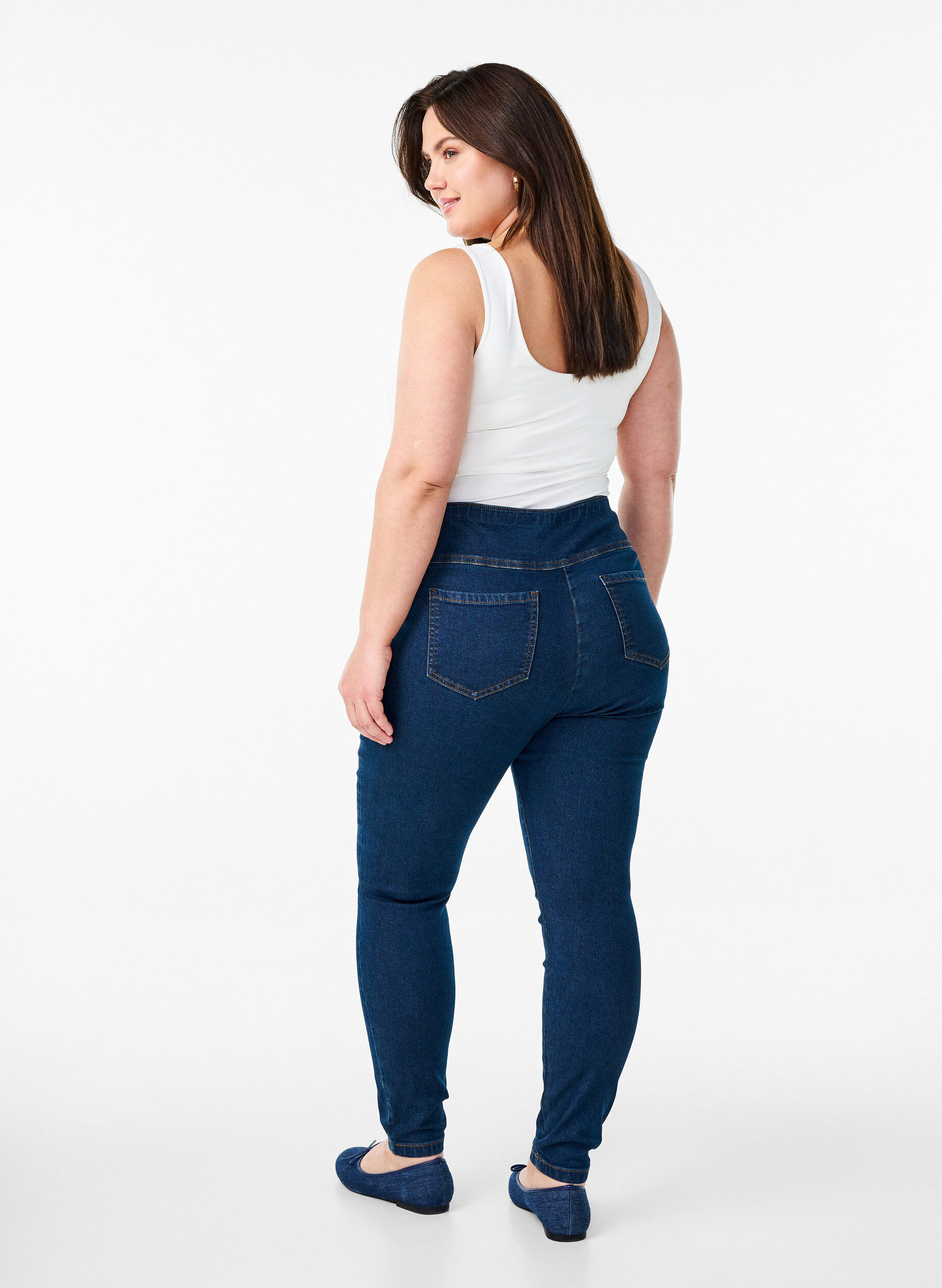 ZizziRekbare jeggings met een hoge taille, Blauw, Model image number 1