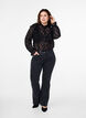 Kanten overhemd-blouse met ruches, Black, Model image number 2