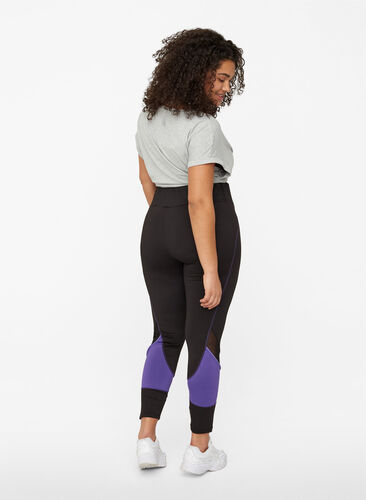 Cropped sport tights, Black Heliotrope, Model image number 1