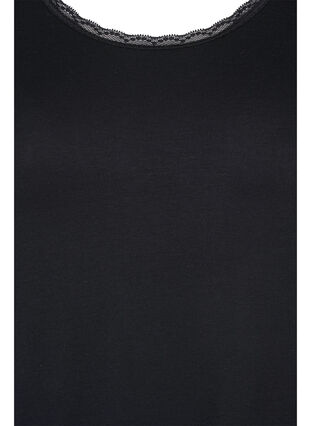 Nachthemd met korte mouwen in viscose, Black, Packshot image number 2